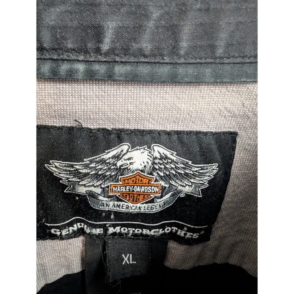 Z7 Harley Davidson Shirt Mens XL Black Long Sleeve Button Up - Picture 4 of 6